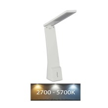 LED Reguliuojama įkraunama jutiklinė stalo lempa USB LED/4W/5V 2700K-5700K baltas/sidaras