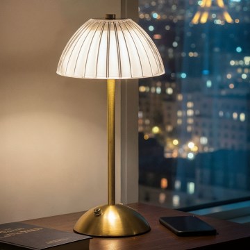 LED reguliuojama įkraunama stalinė lempa PARIS LED/2W/5V 2700K/4000K/6500K 800 mAh auksinė