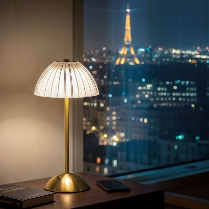 LED reguliuojama įkraunama stalinė lempa PARIS LED/2W/5V 2700K/4000K/6500K 800 mAh auksinė