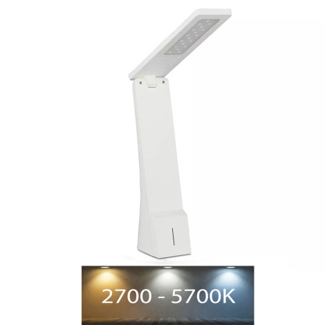 LED Reguliuojama įkraunama stalinė lempa su jutikliu USB LED/4W/5V 1200 mAh 2700K-5700K balta/auksinė