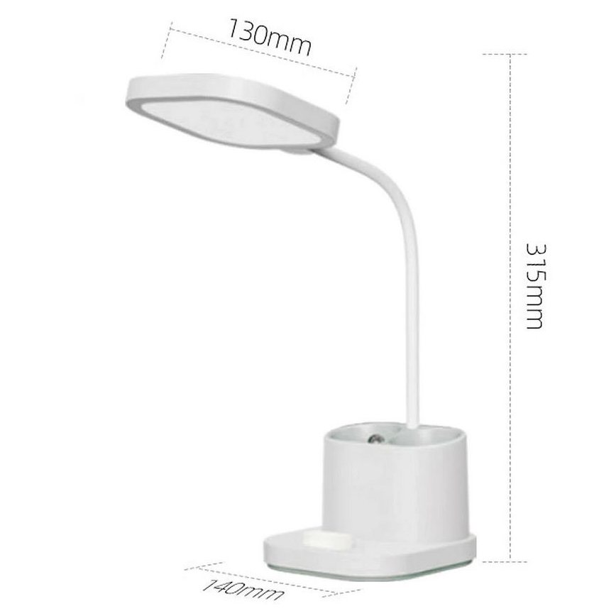 LED Reguliuojama įkraunama stalinė lempa su laikikliu ir maitinimo bloku LED/5W/5V 2400mAh