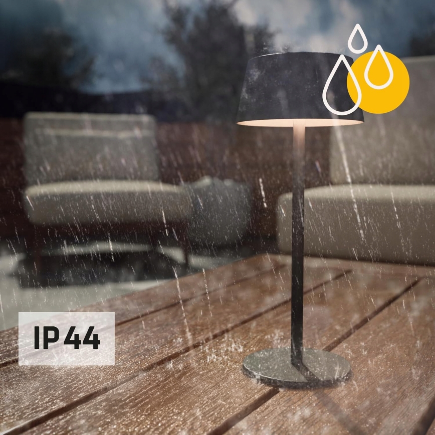 LED reguliuojama jutiklinė saulės lempa LED/3W/5V USB 1800 mAh IP44 juoda