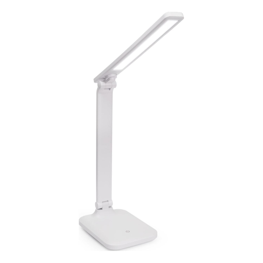 LED Reguliuojama jutiklinė stalinė lempa su belaidžiu įkrovikliu ir USB prievadas REMUS LED/5W/230V balta