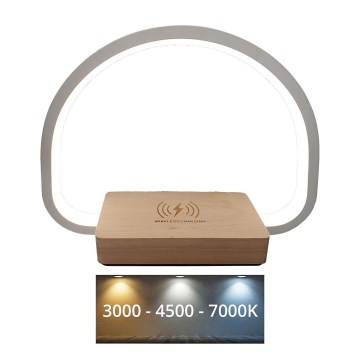 LED Reguliuojama jutiklinė stalinė lempa su belaidžiu įkrovikliu LED/10W/5V 3000/4500/7000K
