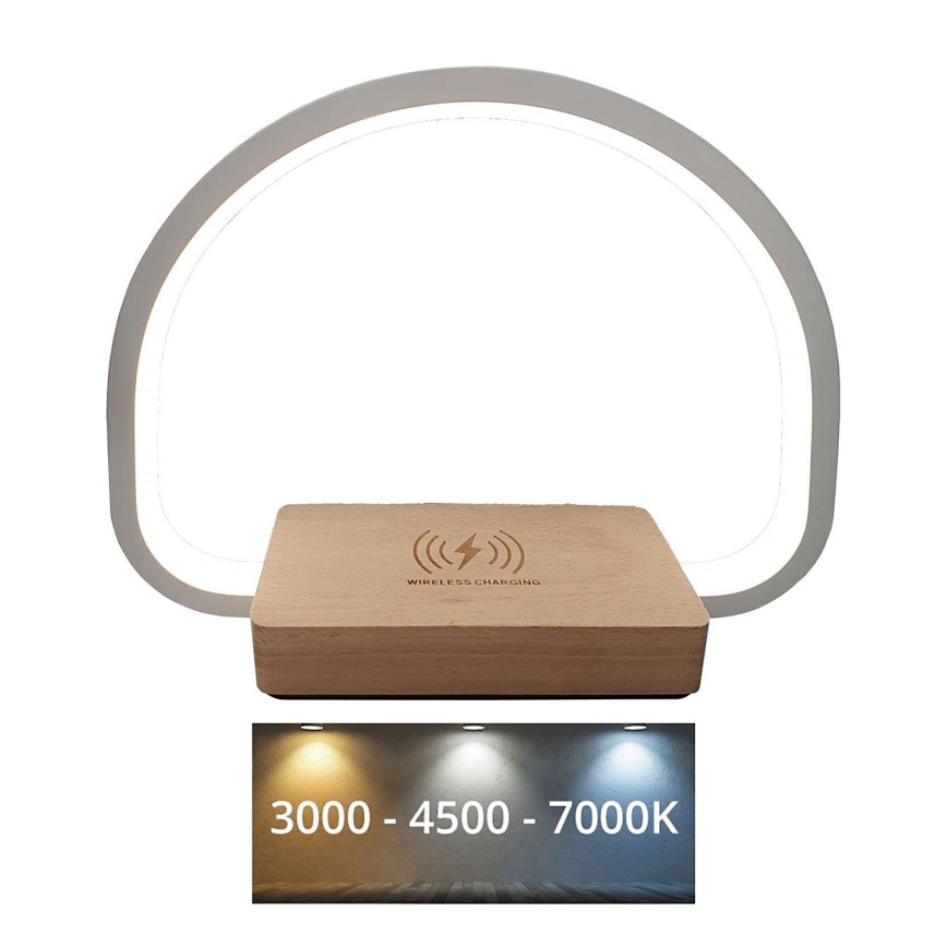 LED Reguliuojama jutiklinė stalinė lempa su belaidžiu įkrovikliu LED/10W/5V 3000/4500/7000K