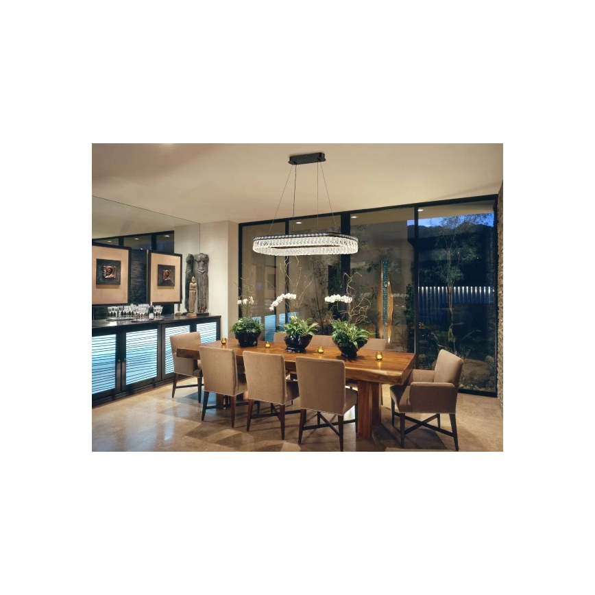 Dimeriuojama LED krištolinė liustra ant troselio THALIA LED/50W/230V 3000-6000K + nuotolinis valdymas