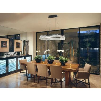 Dimeriuojama LED krištolinė liustra ant troselio THALIA LED/50W/230V 3000-6000K + nuotolinis valdymas