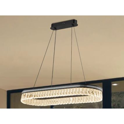 Dimeriuojama LED krištolinė liustra ant troselio THALIA LED/50W/230V 3000-6000K + nuotolinis valdymas