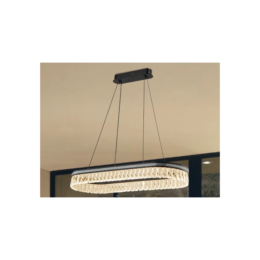Dimeriuojama LED krištolinė liustra ant troselio THALIA LED/50W/230V 3000-6000K + nuotolinis valdymas