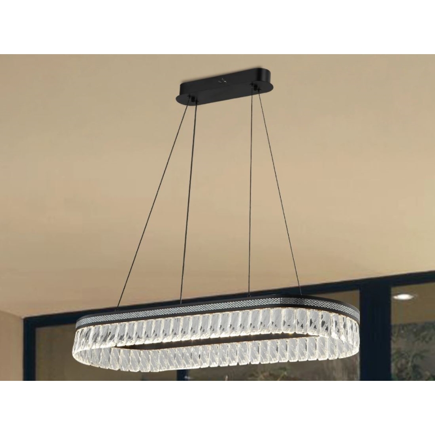 Dimeriuojama LED krištolinė liustra ant troselio THALIA LED/50W/230V 3000-6000K + nuotolinis valdymas