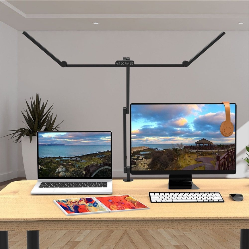 LED reguliuojama jutiklinė lanksčioji stalinė lempa POINTIQ LED/36W/230V 3000-6500K CRI 92 juoda