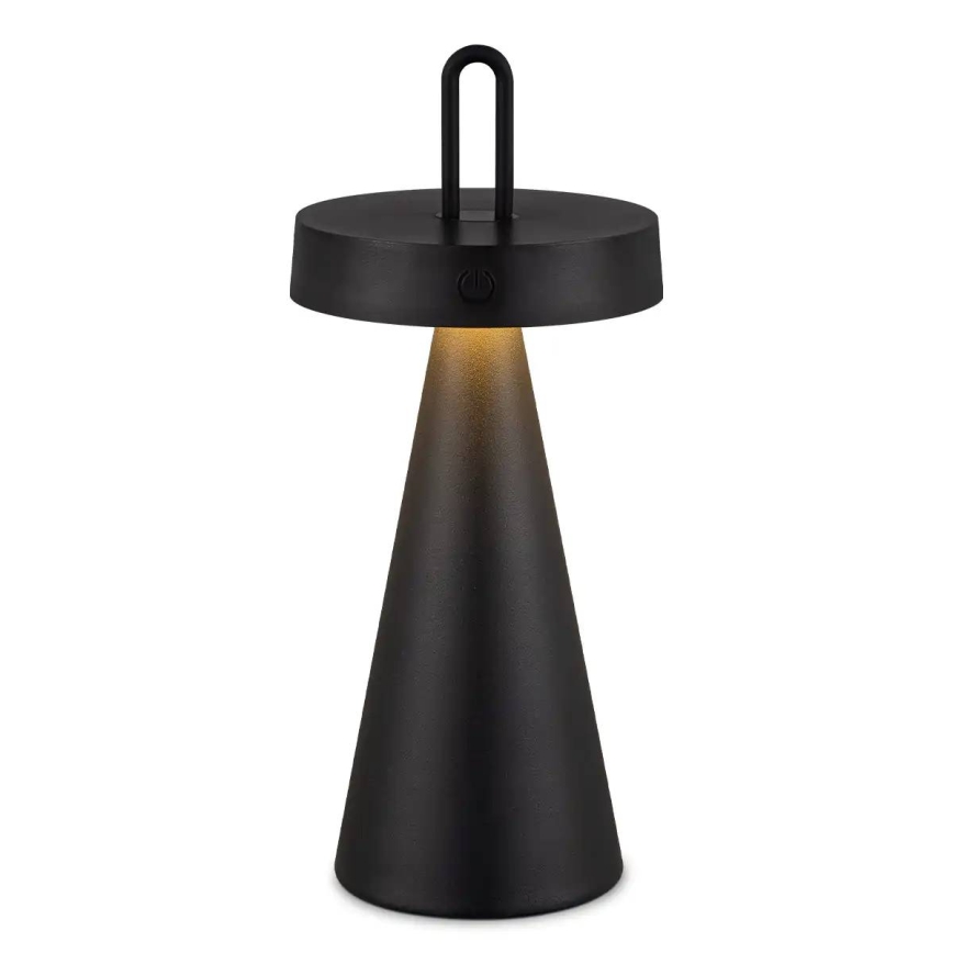 Įkraunama, reguliuojama lauko jutiklinė stalo lempa HALO LED/1,5W/3,7V 3000 mAh IP44 juoda