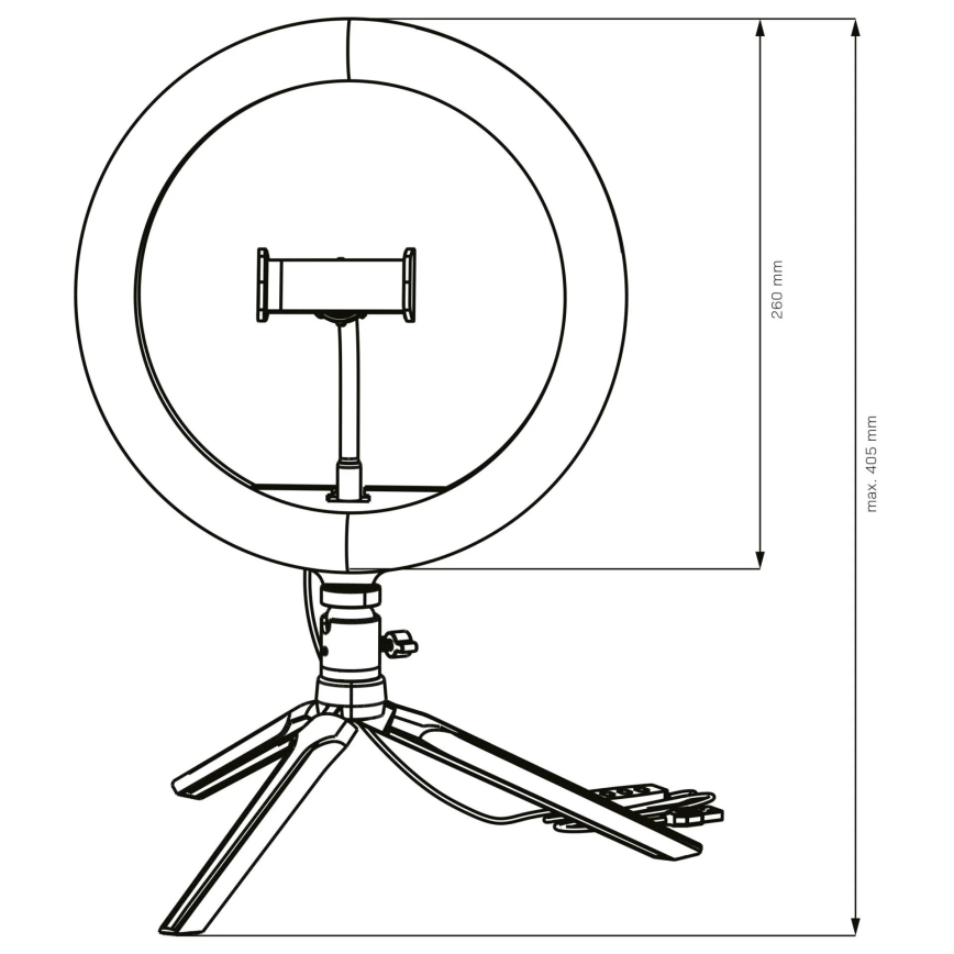 LED reguliuojama lempa su trikoju ir laikikliu vloginimui LED/10W/5V 2700-6500K