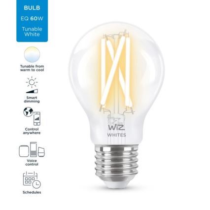 LED Reguliuojama lemputė FILAMENT A60 E27/6,7W/230V 2700-6500K CRI 90 Wi-Fi - WiZ