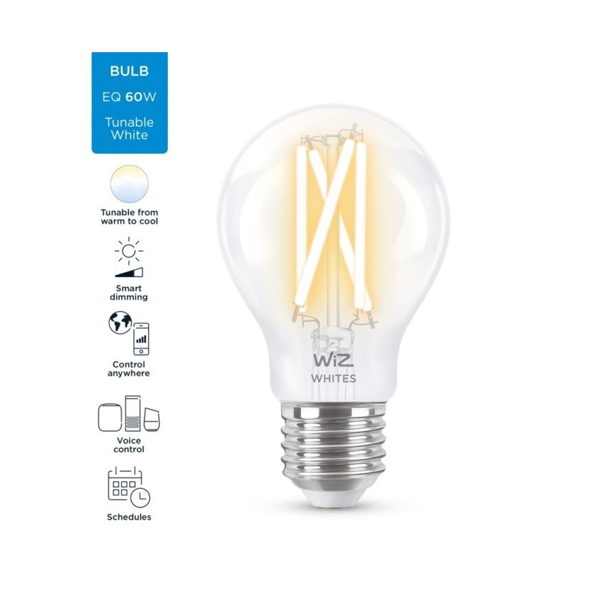 LED Reguliuojama lemputė FILAMENT A60 E27/6,7W/230V 2700-6500K CRI 90 Wi-Fi - WiZ