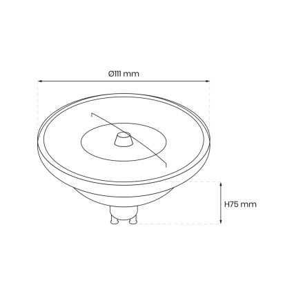 LED Reguliuojama lemputė AR111 GU10/10,5W/230V 3000K