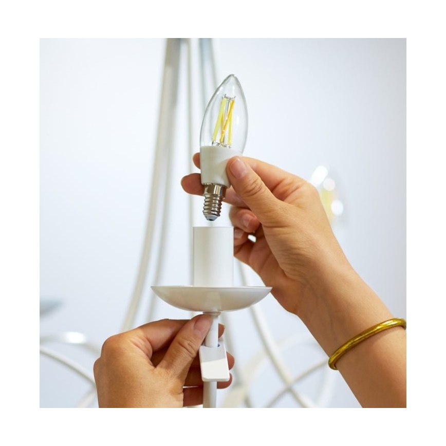 LED Reguliuojama lemputė FILAMENT C35 E14/4,9W/230V 2700-6500K CRI 90 Wi-Fi - WiZ