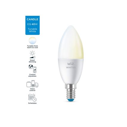 LED Reguliuojama lemputė C37 E14/4,9W/230V 2700-6500K CRI 90 Wi-Fi - WiZ