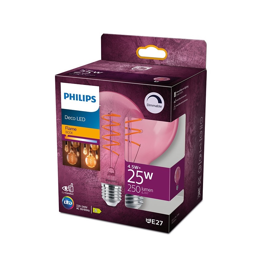 LED Reguliuojama lemputė DECO Philips G93 E27/4,5W/230V 1800K