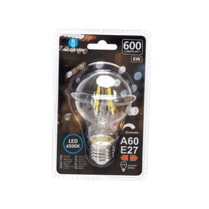 LED reguliuojama lemputė FILAMENT A60 E27/6W/230V 6500K - Aigostar