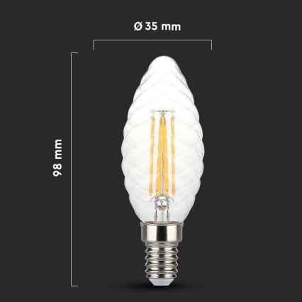 LED Reguliuojama lemputė FILAMENT E14/4W/230V 3000K