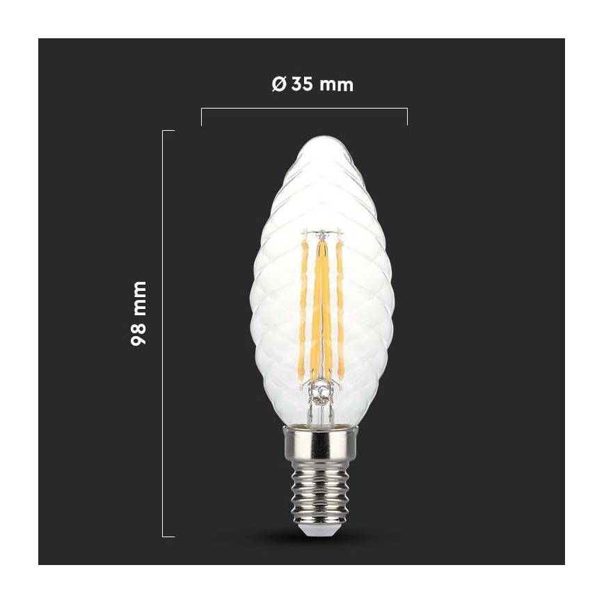 LED Reguliuojama lemputė FILAMENT E14/4W/230V 3000K