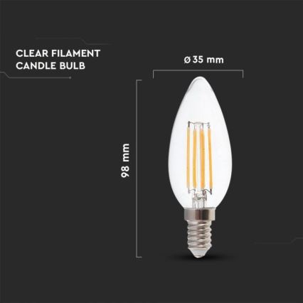 LED Reguliuojama lemputė FILAMENT E14/4W/230V 3000K