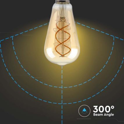 LED Reguliuojama lemputė FILAMENT ST64 E27/4,8W/230V 1800K