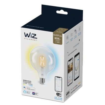 LED Reguliuojama lemputė FILAMENT G125 E27/7W/230V 2700-6500K CRI 90 Wi-Fi - WiZ
