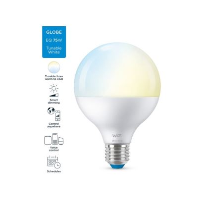 LED Reguliuojama lemputė G95 E27/11W/230V 2700-6500K CRI 90 Wi-Fi - WiZ