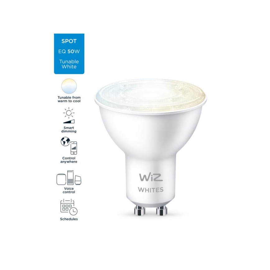 LED Reguliuojama lemputė PAR16 GU10/4,7W/230V 2700-6500K CRI 90 Wi-Fi - WiZ