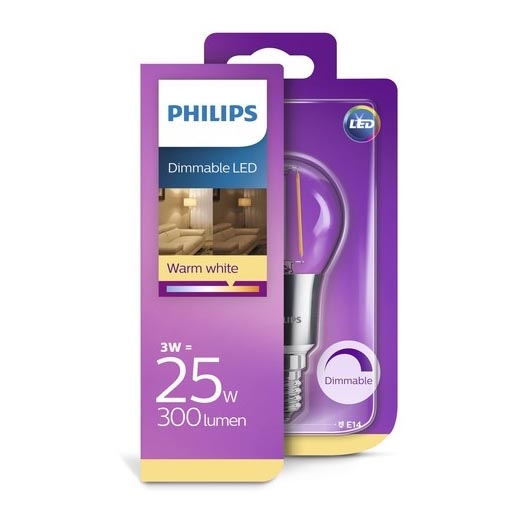 LED Reguliuojama lemputė Philips E14/3W/230V 2700K