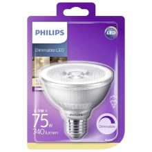 LED Reguliuojama lemputė Philips E27/9,5W/230V 2700K