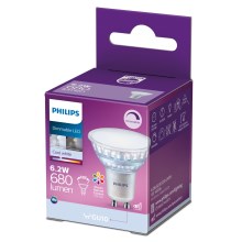 LED Reguliuojama lemputė Philips GU10/6,2W/230V 4000K CRI 90