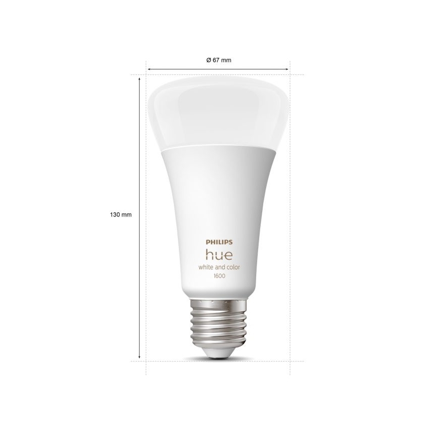 LED Reguliuojama lemputė Philips Hue White And Color Ambiance A67 E27/13,5W/230V 2000-6500K