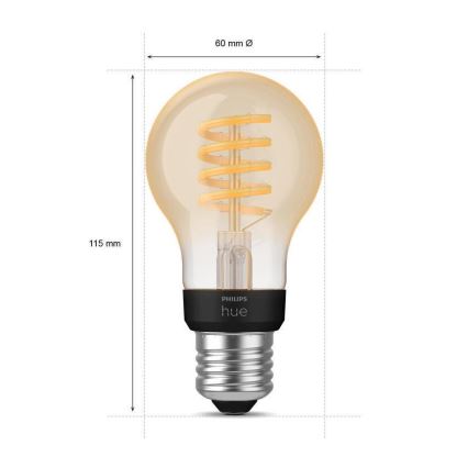 LED Reguliuojama lemputė Philips Hue WHITE AMBIANCE A60 E27/7W/230V 2200-4500K