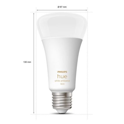 LED Reguliuojama lemputė Philips Hue WHITE AMBIANCE E27/13W/230V 2200-6500K