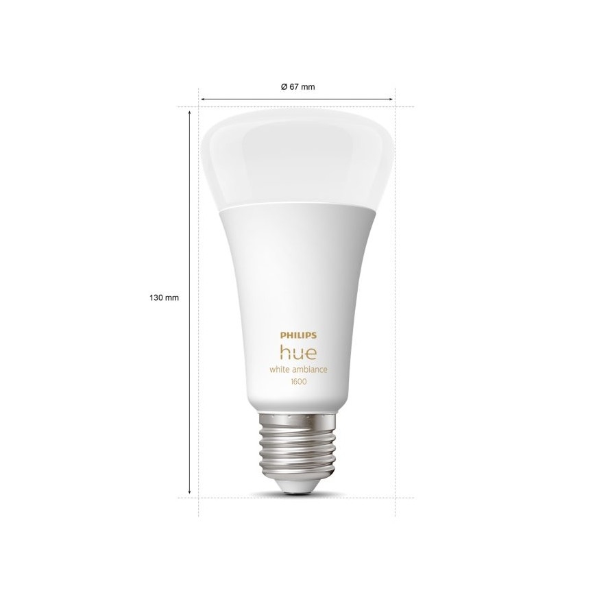 LED Reguliuojama lemputė Philips Hue WHITE AMBIANCE E27/13W/230V 2200-6500K