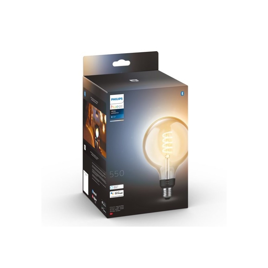 LED Reguliuojama lemputė Philips Hue WHITE AMBIANCE G125 E27/7W/230V 2200-4500K