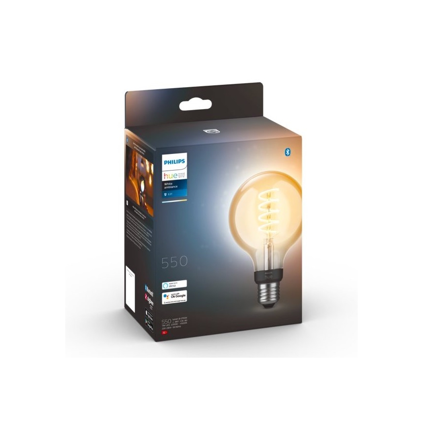 LED Reguliuojama lemputė Philips Hue WHITE AMBIANCE G93 E27/7W/230V 2200-4500K