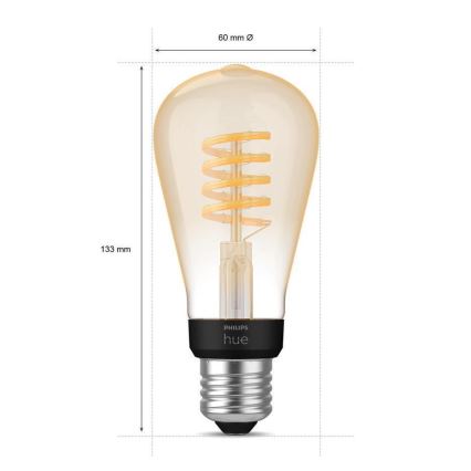 LED Reguliuojama lemputė Philips Hue WHITE AMBIANCE ST64 E27/7W/230V 2200-4500K