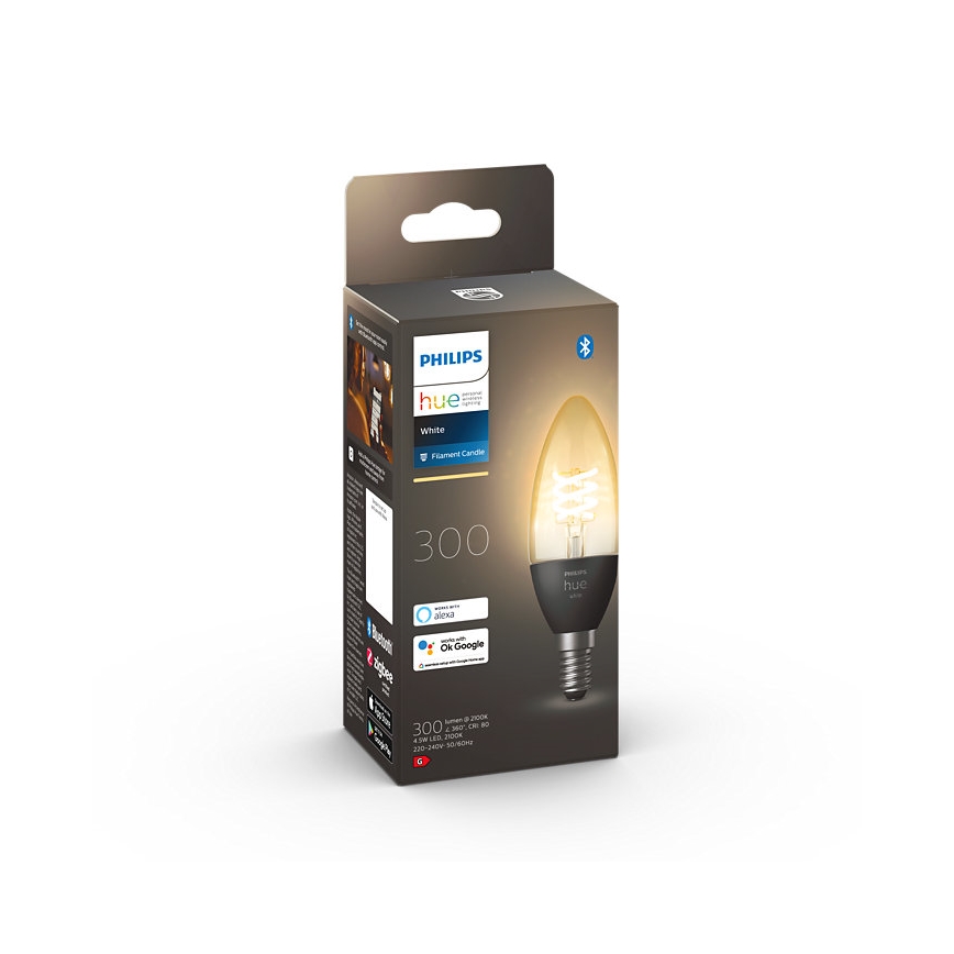 LED Reguliuojama lemputė Philips Hue WHITE FILAMENT E14/4,5W/230V 2100K