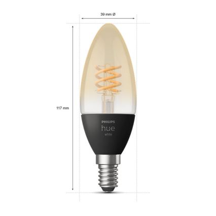 LED Reguliuojama lemputė Philips Hue WHITE FILAMENT E14/4,5W/230V 2100K