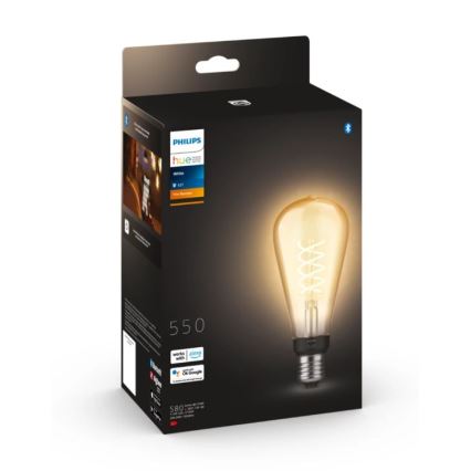 LED Reguliuojama lemputė Philips Hue WHITE FILAMENT ST72 E27/7W/230V 2100K