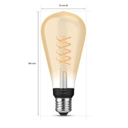 LED Reguliuojama lemputė Philips Hue WHITE FILAMENT ST72 E27/7W/230V 2100K