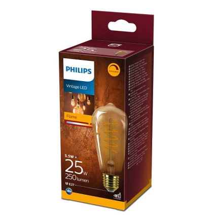 LED Reguliuojama lemputė Philips VINTAGE ST64 E27/5,5W/230V 2000K