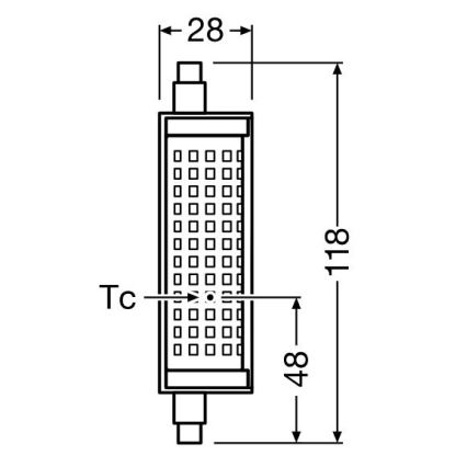 LED reguliuojama lemputė R7s/18,2W/230V 2700K 118 mm - Osram