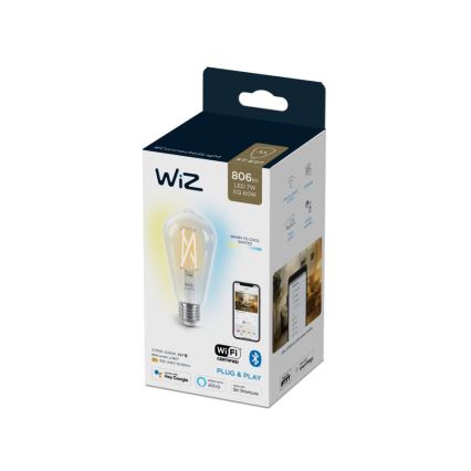 LED Reguliuojama lemputė FILAMENT ST64 E27/6,7W/230V 2700-6500K CRI 90 Wi-Fi - WiZ