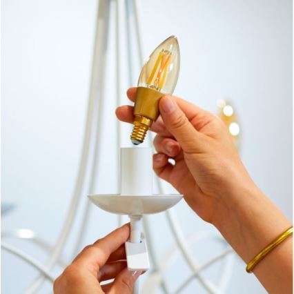 LED Reguliuojama lemputė  VINTAGE FILAMENT C35 E14/4,9W/230V 2000-5000K CRI 90 Wi-Fi - WiZ