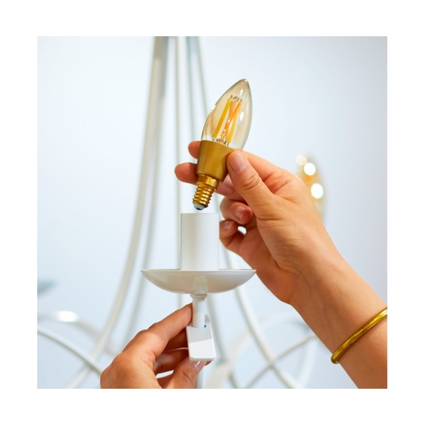 LED Reguliuojama lemputė  VINTAGE FILAMENT C35 E14/4,9W/230V 2000-5000K CRI 90 Wi-Fi - WiZ